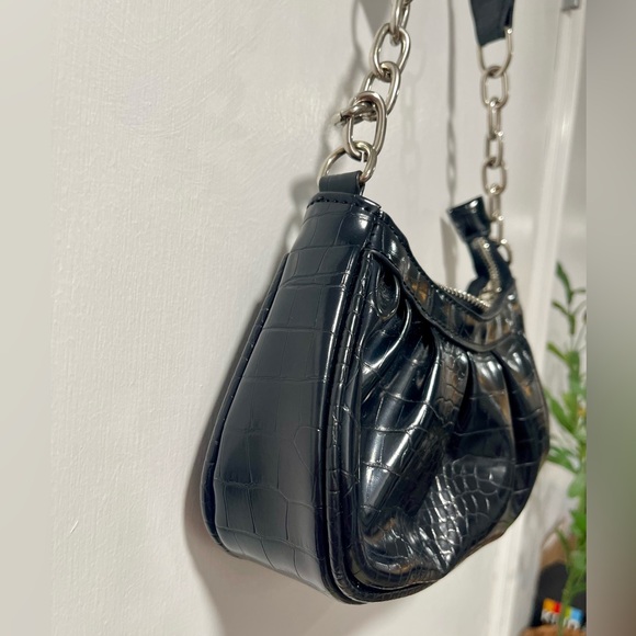 ASOS Black Croc Shoulder Bag - Picture 5 of 7